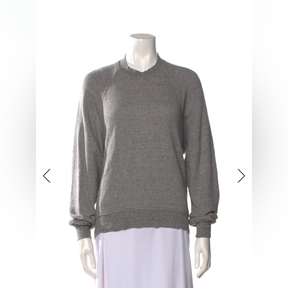 Sandy Liang Gray Crew Neck Backless Sweatshirt